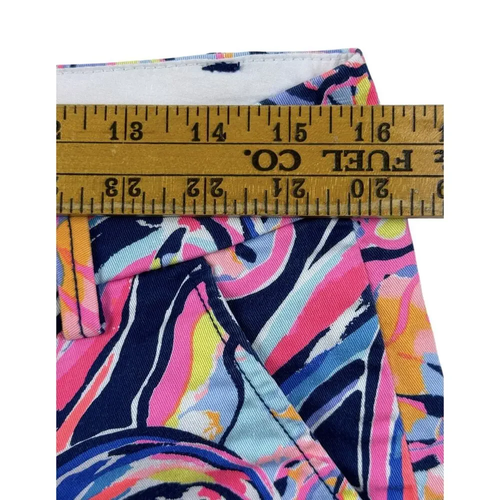 Lilly Pulitzer Shorts Nauti Navy Boho Bateau Womens 4 Cotton Stretch 7